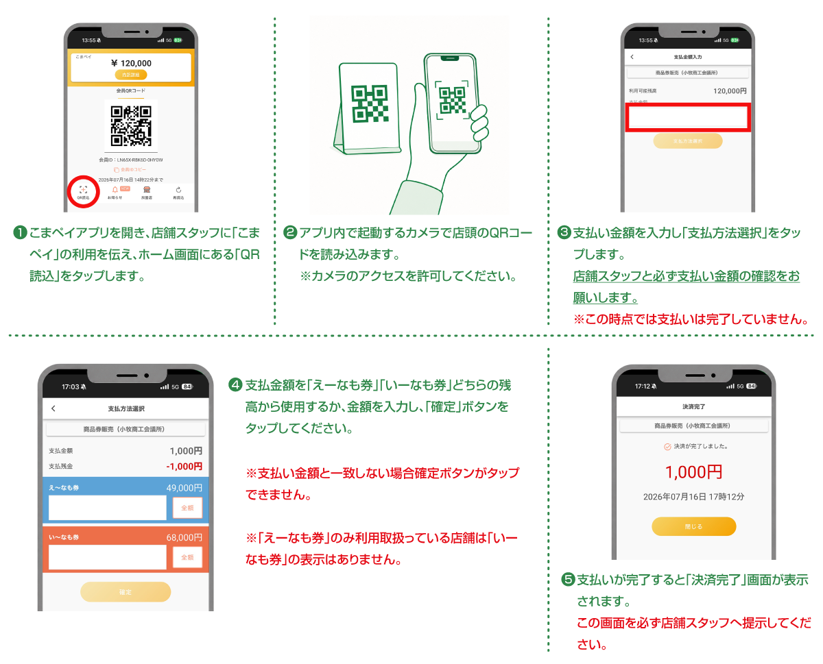 店舗での利用方法